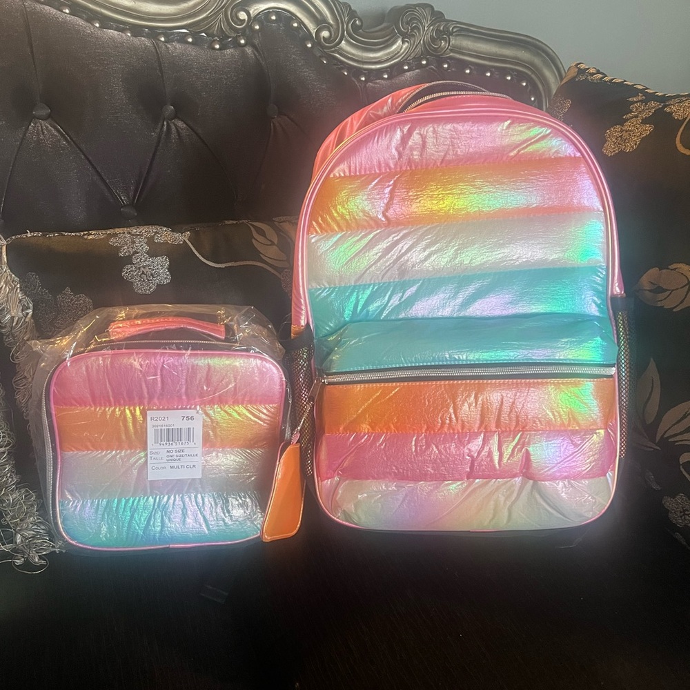 Back pack with matching lunch bag